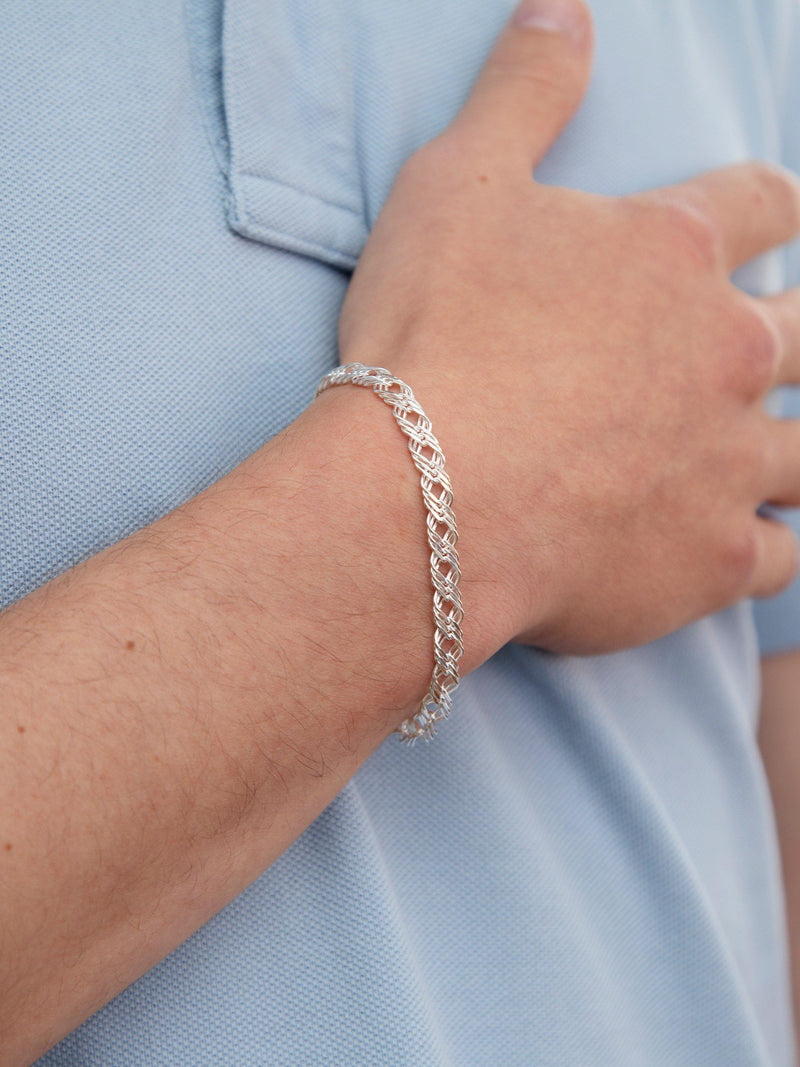 Hoxton London double curb bracelet silver, imported from the UK
