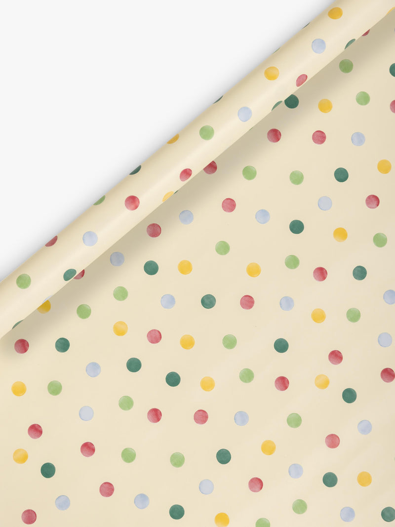Emma Bridgewater spot print wrapping paper 3m roll multi-coloured - British product