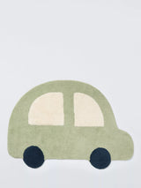 John Lewis John Lewis Kids' Car Tufted Cotton Rug, Green, 67 x 100cm- Buy online at McGrocer