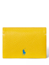 John Lewis Polo Ralph Lauren Logo Leather Purse, Yellow, 7.5 x 10cm- Buy online at McGrocer
