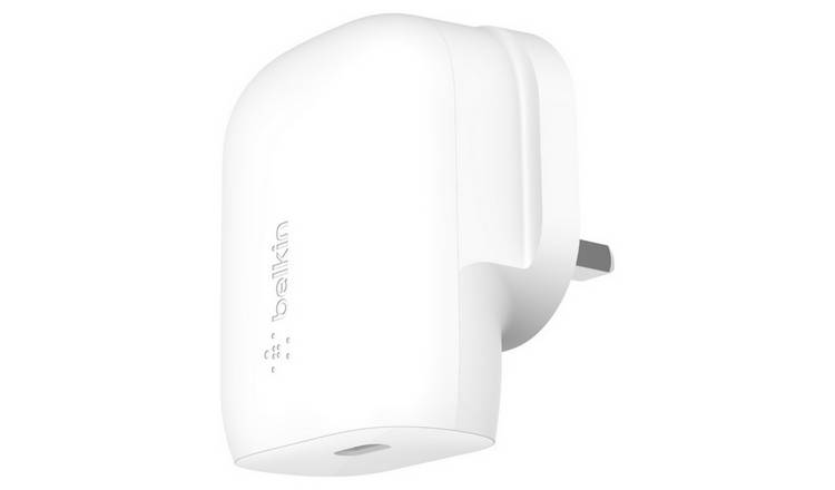 Belkin 30W white USB-C wall charger, imported from the UK