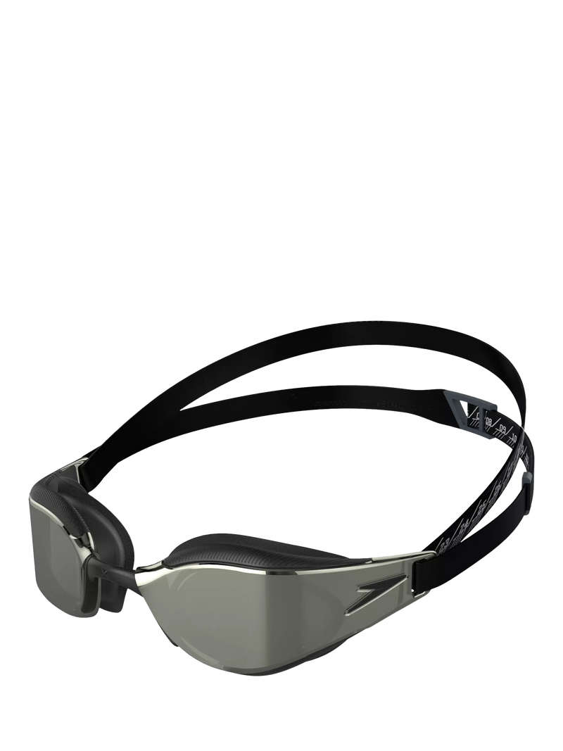 Speedo Fastskin Hyper Elite Mirror swimming goggles black grey chrome (British brand)