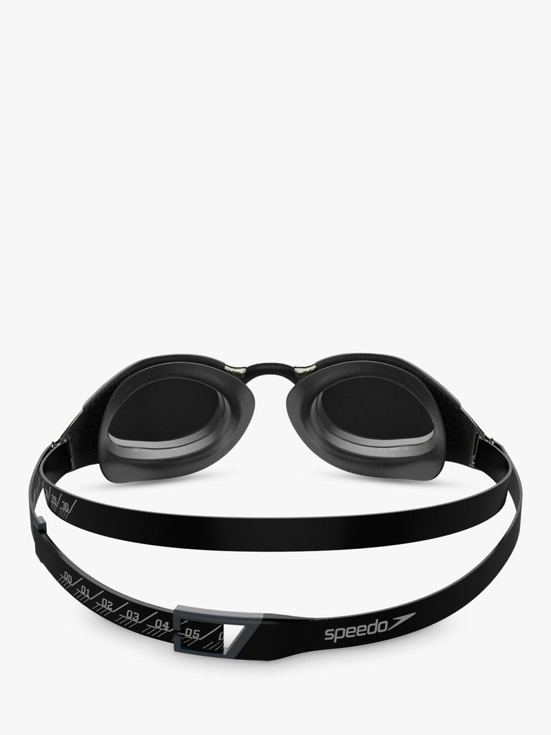 Speedo Fastskin Hyper Elite Mirror swimming goggles black grey chrome (British brand)