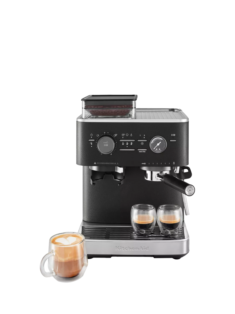 KitchenAid semi-automatic espresso machine with burr grinder, UK version