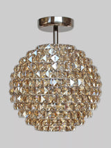 John Lewis Impex Nord Crystal 4 Light Semi-Flush Ceiling Light, Antique Brass- Buy online at McGrocer