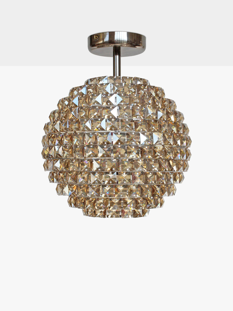 Impex Nord crystal ceiling light antique brass, imported from the UK