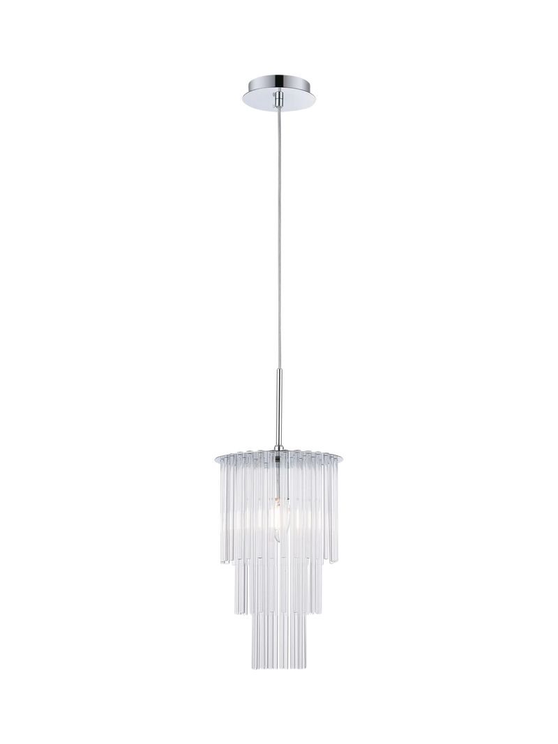 Impex Panama pendant ceiling light silver chrome - British product