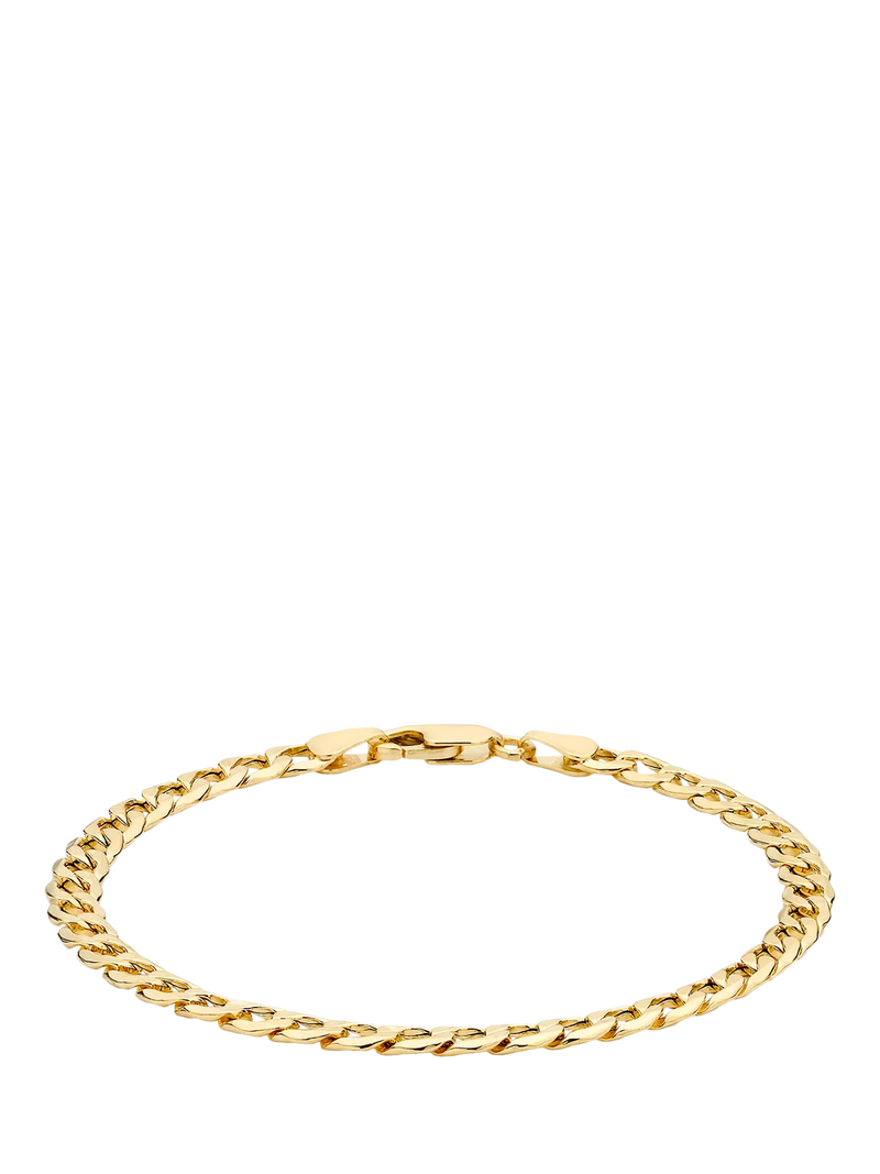 IBB 18ct gold hollow six-sided curb chain bracelet 21.5cm, UK version