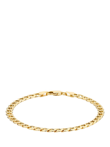 John Lewis IBB 18ct Gold Hollow Six Sided Curb Chain Bracelet, 21.5cm- Buy online at McGrocer