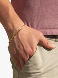 IBB 18ct gold hollow six-sided curb chain bracelet 21.5cm, UK version