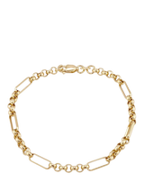 John Lewis IBB 18ct Gold Hollow Figabelcher Albert Bracelet, 19cm- Buy online at McGrocer