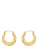 John Lewis IBB 18ct Gold Twist Creole Hoop Earrings- Buy online at McGrocer