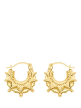 John Lewis IBB 18ct Gold Star Patterned Creole Hoop Earrings- Buy online at McGrocer