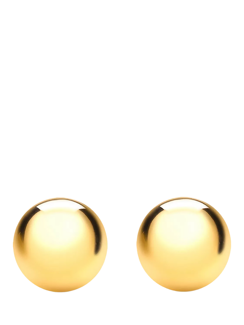 IBB 18ct gold polished ball stud earrings (British brand)