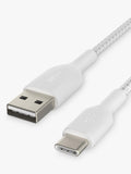 Belkin USB-C cable braided white 1m - British product