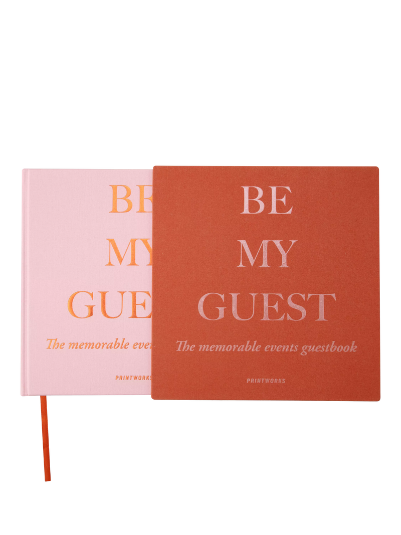 PRINTWORKS Be My Guest Book pink rust guest book, imported from the UK