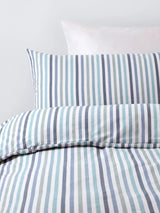 John Lewis John Lewis Kids' Striped Cotton Duvet Cover and Pillowcase Set Blue Single- Buy online at McGrocer