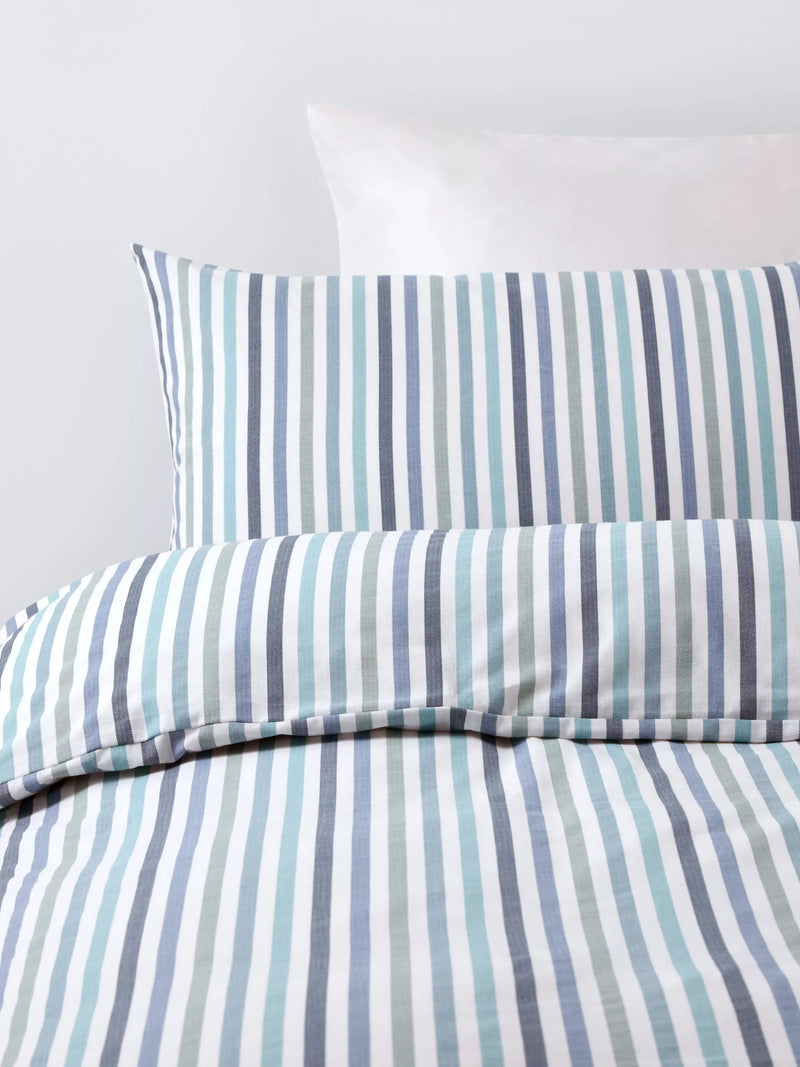 John Lewis striped cotton duvet cover set single, imported from the UK
