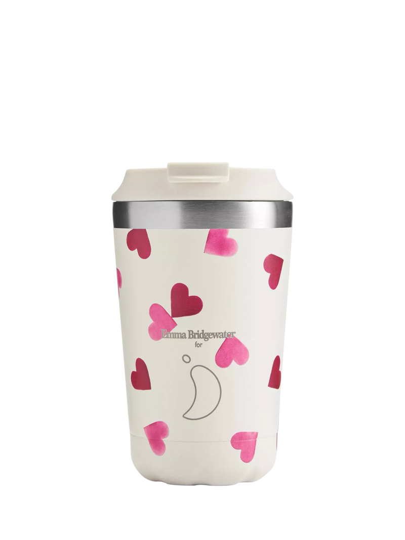 Chilly's Emma Bridgewater Pink Hearts travel mug 340ml, UK version