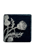Selbrae House slate coaster with thistle trio design square - British product