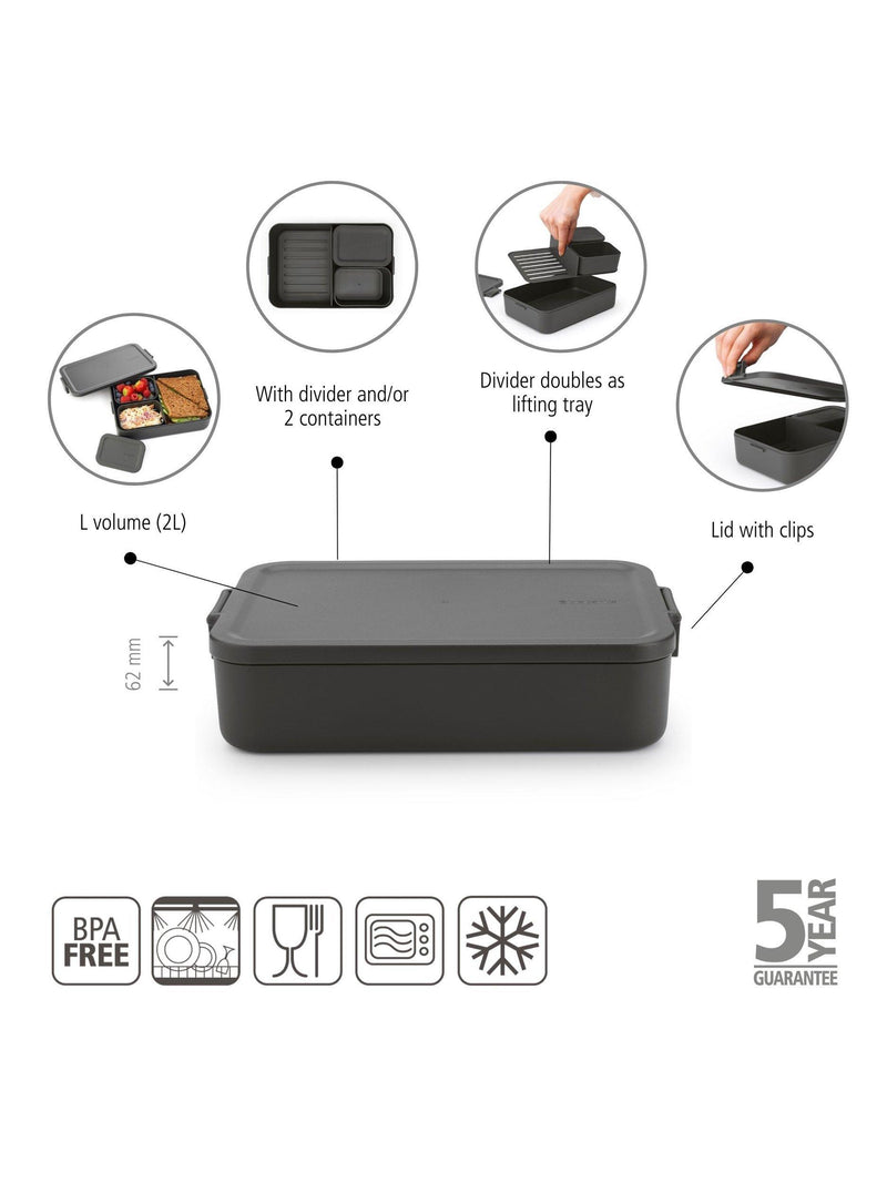 Brabantia Lunch Bento Box 2L, importiert aus Großbritannien