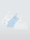 John Lewis baby cotton hats pack of 3 blue - British product