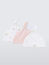 John Lewis John Lewis Baby Sheep Cotton Hats Pack of 3 Pink- Buy online at McGrocer