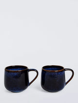 John Lewis John Lewis Iver Reactive Glaze Stoneware Mug, Set of 2, Blue, 350ml- Buy online at McGrocer