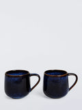 John Lewis stoneware mug set 350ml blue reactive glaze, UK version