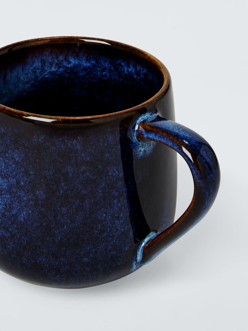 John Lewis stoneware mug set 350ml blue reactive glaze, UK version