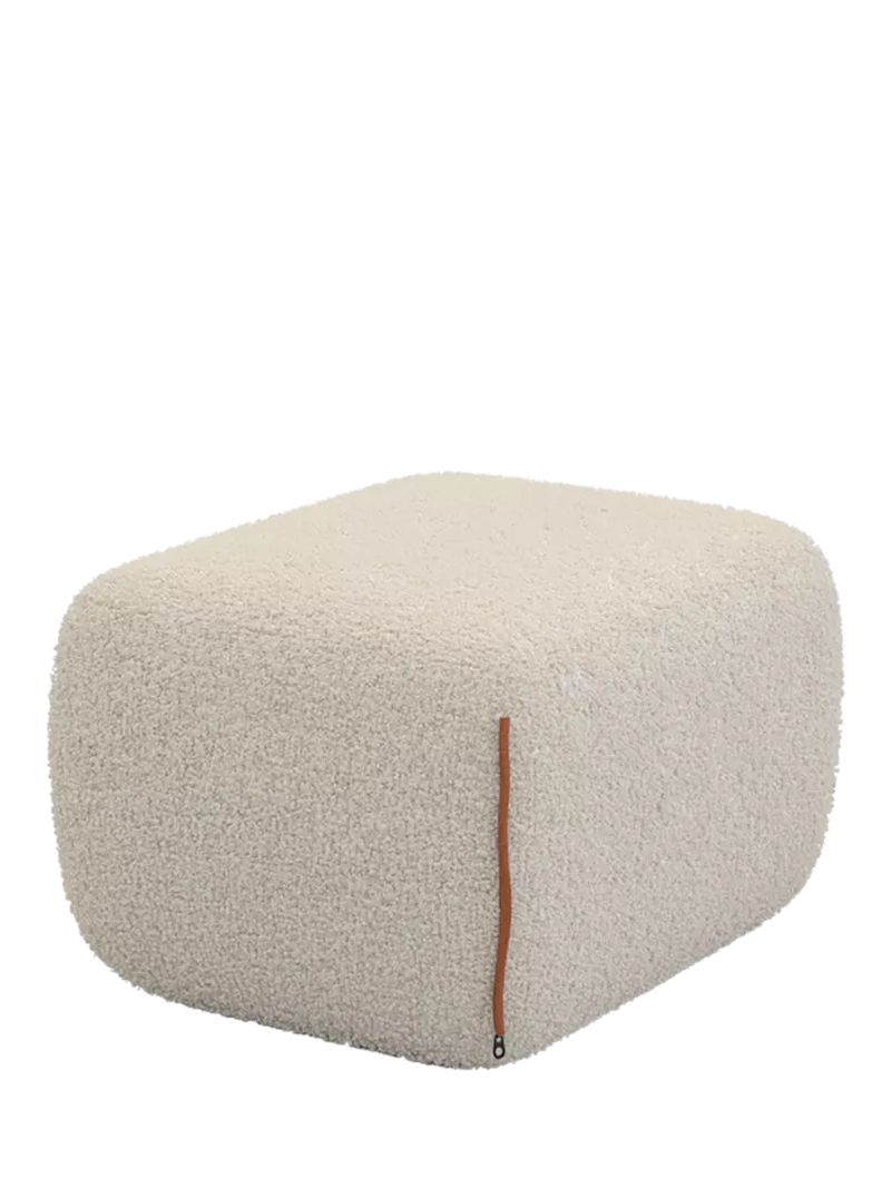 Cozmo Cozy Pouffe cream fleece brick piping (British brand)