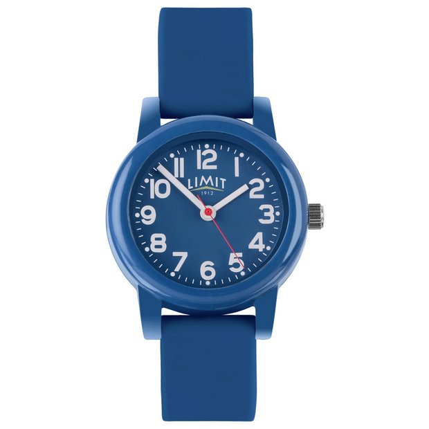 Limit easy read dark blue silicone strap watch, UK version