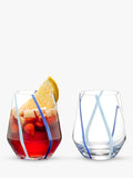 Anton Studio Designs azure striped glass tumblers 450ml set of 2, UK version