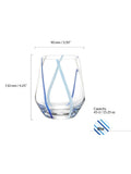 Anton Studio Designs azure striped glass tumblers 450ml set of 2, UK version