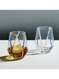 Anton Studio Designs azure striped glass tumblers 450ml set of 2, UK version