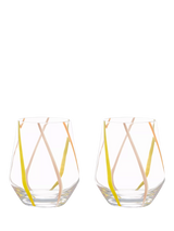 John Lewis Anton Studio Designs Rio Striped Double Old Fashioned Glass Tumblers Citrus 450ml Set of 2- Buy online at McGrocer