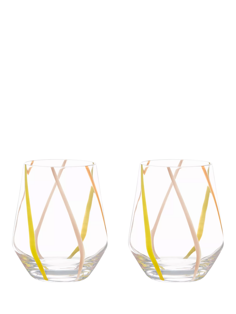 Anton Studio Designs Rio striped glass tumblers 450ml set of 2 - British product
