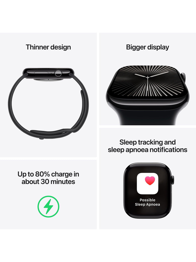 Apple Watch Series 10 GPS + Cellular 42mm smartwatch, UK version