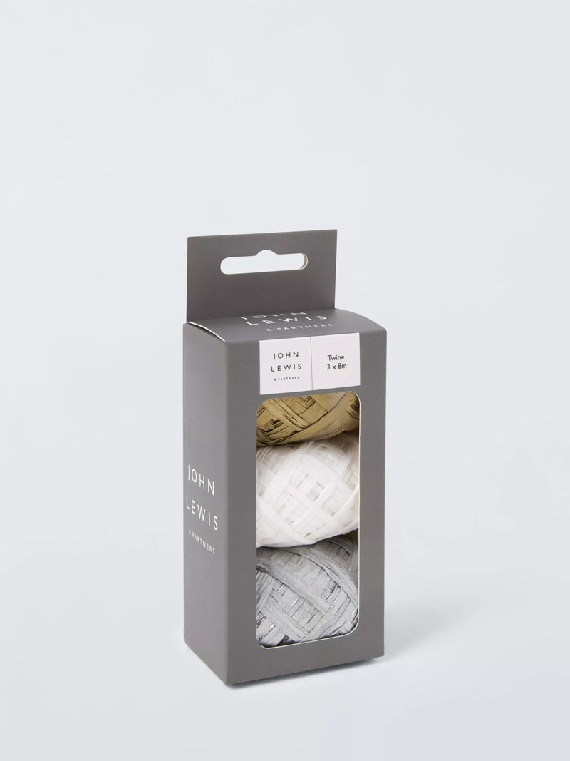 John Lewis Gift Raffia pack of 3 ribbons, UK version