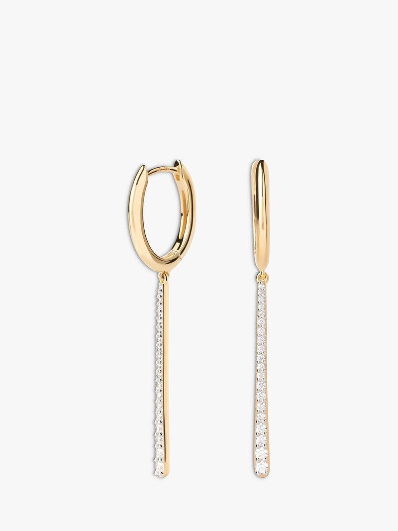 PDPAOLA oval long zirconia drop earrings 50mm, UK version