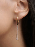 PDPAOLA oval long zirconia drop earrings 50mm, UK version