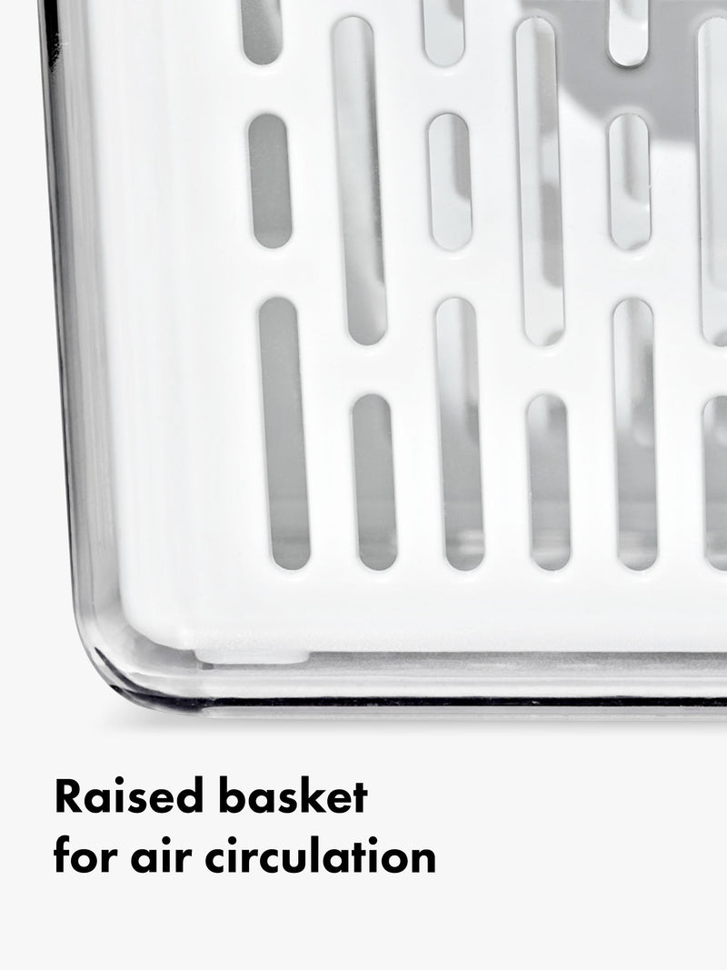 OXO long produce saver storage bin for vegetables, UK version