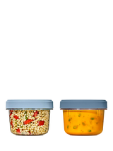 John Lewis OXO Good Grips Twist & Stack Storage Containers Set of 2 550ml Blue/Clear- Buy online at McGrocer