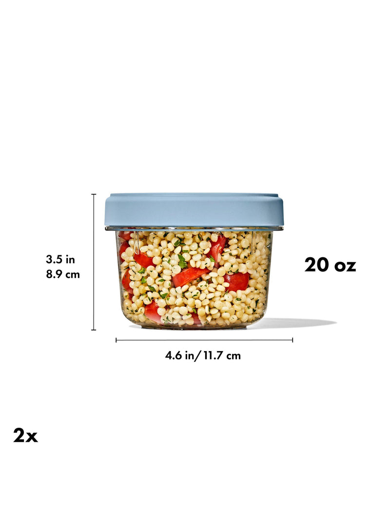 OXO Good Grips Twist & Stack storage container set 550ml blue clear (British brand)