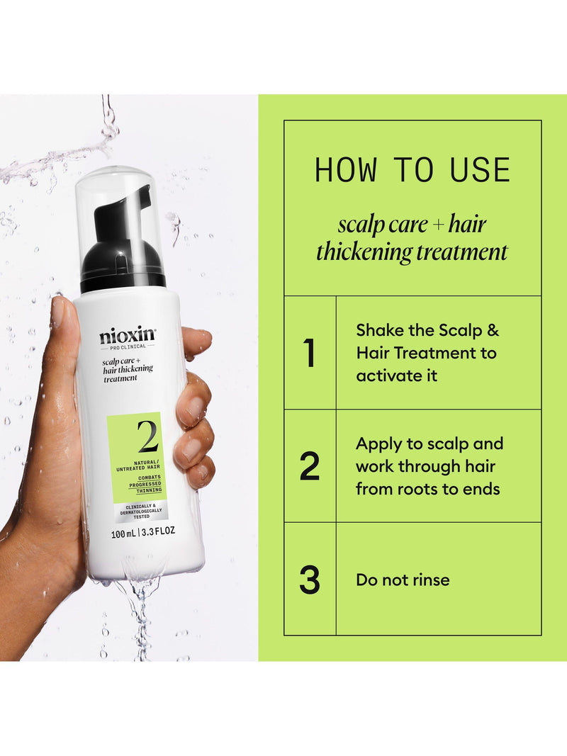 Nioxin scalp and hair thickening treatment for natural hair with progressed thinning, 100ml, imported from the UK