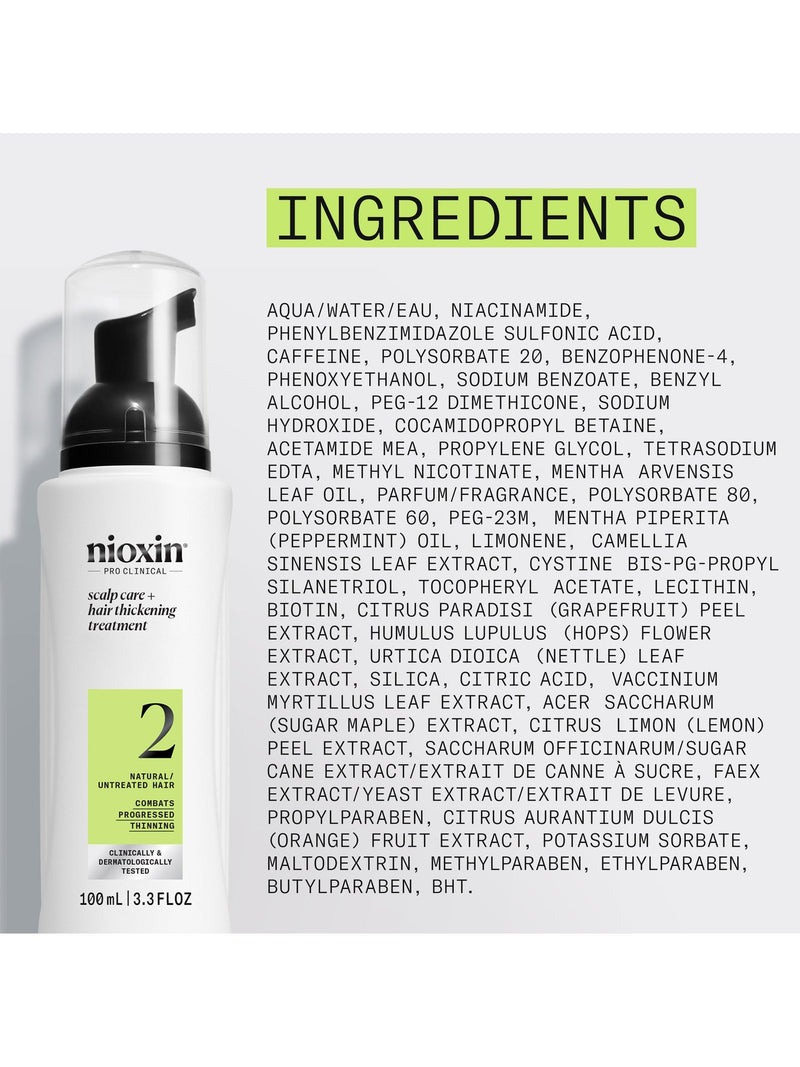 Nioxin scalp and hair thickening treatment for natural hair with progressed thinning, 100ml, imported from the UK