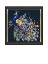 John Lewis John Lewis Louise Luton Opulent Peacock Framed Print, Blue/Gold, 79 x 79cm- Buy online at McGrocer