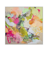 John Lewis John Lewis Natasha Barnes 'Life is Beautiful' Framed Canvas Print, Pink/White, 104 x 104cm- Buy online at McGrocer