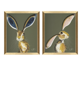 John Lewis John Lewis Quinn Russell 'Marley & Maisie' Framed Prints, Set of 2, 32 x 26cm, Green/Gold- Buy online at McGrocer