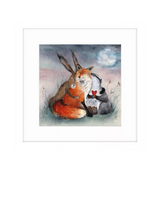 John Lewis John Lewis Sarah Reilly 'Peace & Huggles' Framed Print & Mount 43.5 x 43.5cm- Buy online at McGrocer